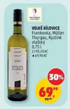 Penny Market VELKÉ BÍLOVICE Frankovka, Müller Thurgau, Ryzlink vlašský nabídka