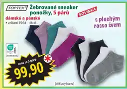 Norma TOPTEX Žebrované sneaker ponožky, 5 párů nabídka