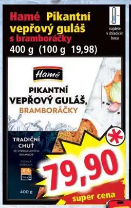 Norma Hamé Pikantní vepřový guláš s bramboráčky nabídka