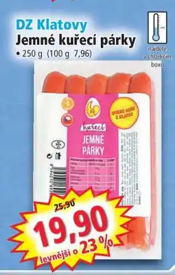 Norma DZ Klatovy Jemné kuřecí párky nabídka
