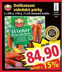 Norma DELIKATESNÍ VÍDEŇSKÉ PÁRKY nabídka