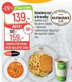 Globus Smažený sýr s hranolky nabídka