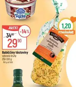 Globus Babiččiny těstoviny nabídka