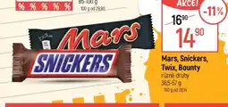Globus Mars, Snickers, Twix, Bounty nabídka