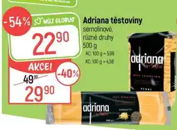 Globus Adriana těstoviny nabídka