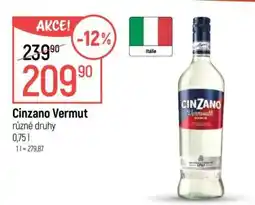 Globus Cinzano Vermut nabídka