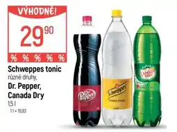 Globus Schweppes tonic, Dr. Pepper, Canada Dry nabídka