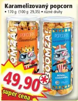 Norma Boomza karamelizovaný popcorn nabídka