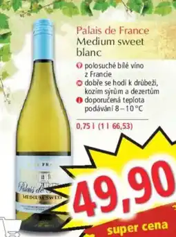 Norma Palais de France medium sweet blanc nabídka