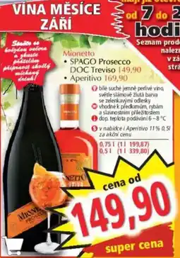 Norma Mionetto SPAGO Prosecco DOC Treviso nabídka