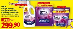 Lidl LENOR Prací gel Amethyst/Prací prášek Amethyst/Kapsle na praní Amethyst, 80 PD/72 PD/50 PD nabídka