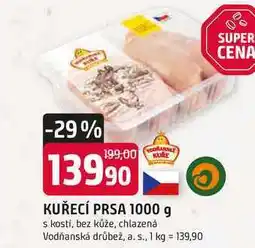 Trefa KUŘECÍ PRSA 1000 g s kostí, bez kůže, chlazená nabídka
