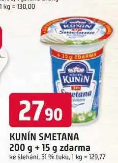 Trefa KUNÍN SMETANA 200 g + 15 g zdarma ke šlehání, 31% tuku nabídka