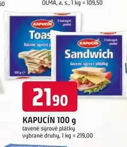 Trefa KAPUCÍN 100 g tavené sýrové plátky nabídka