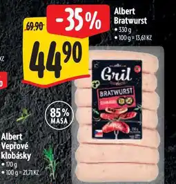 Albert Albert Bratwurst nabídka