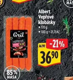 Albert Albert Vepřové klobásky nabídka