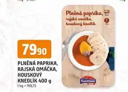 Trefa PLNĚNÁ PAPRIKA, RAJSKÁ OMÁČKA, HOUSKOVÝ KNEDLÍK nabídka