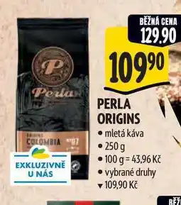 Albert PERLA ORIGINS mletá káva nabídka
