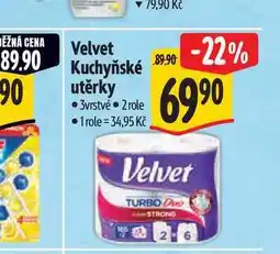 Albert Velvet Kuchyňské utěrky 3vrstvé 2 role nabídka