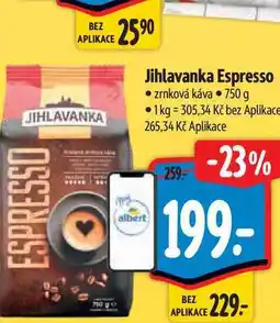 Albert Jihlavanka Espresso zrnková káva nabídka
