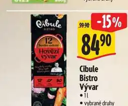 Albert Cibule Bistro Vývar nabídka