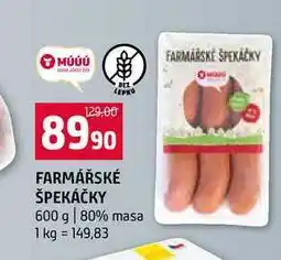 Terno FARMÁŘSKÉ ŠPEKÁČKY 600 g 80% masa nabídka