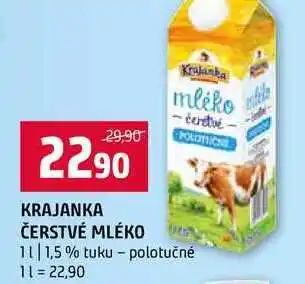 Terno KRAJANKA ČERSTVÉ MLÉKO 1l 1,5 % tuku polotučné nabídka