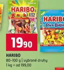Terno HARIBO 80-100 g vybrané druhy nabídka