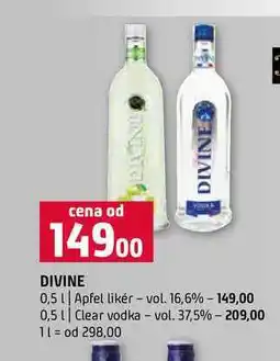 Terno DIVINE 0,5l Apfel likér vol. 16,6% 0,5l Clear vodka - vol. 37,5% nabídka