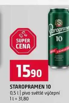 Terno STAROPRAMEN 10 0,5l pivo světlé výčepní nabídka
