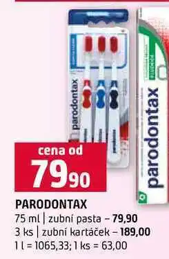 Terno PARODONTAX 75 ml zubní pasta 3 ks zubní kartáček nabídka