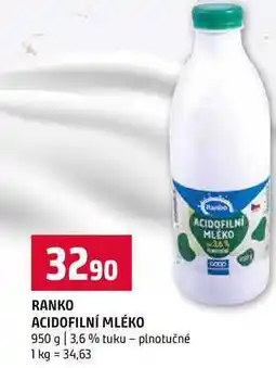 Terno RANKO ACIDOFILNÍ MLÉKO 950 g 3,6 % tuku plnotučné nabídka