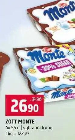 Terno ZOTT MONTE 4x 55 g vybrané druhy nabídka