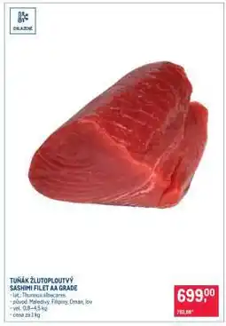 Makro Tuňák žlutoploutvý Sashimi filet AA grade nabídka