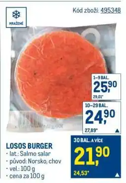 Makro Losos burger nabídka