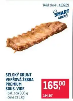 Makro SELSKÝ GRUNT VEPŘOVÁ ŽEBRA PREMIUM SOUS-VIDE nabídka