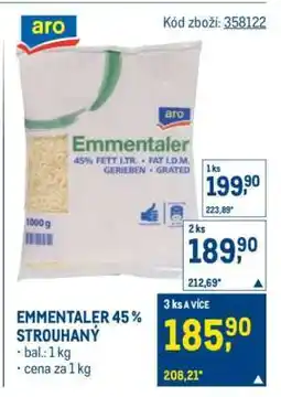 Makro Emmentaler 45 % strouhaný nabídka