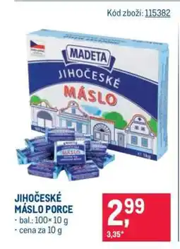 Makro JIHOČESKÉ MÁSLO PORCE nabídka