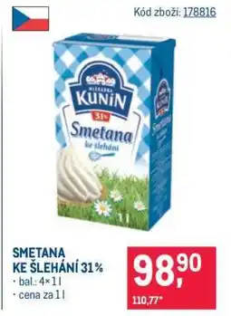 Makro Smetana ke šlehání 31 % nabídka
