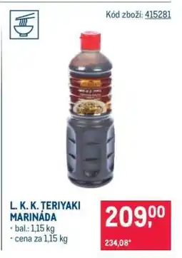 Makro L.K.K. TERIYAKI MARINÁDA nabídka