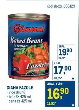 Makro Giana fazole nabídka