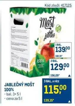 Makro Jablečný mošt 100% nabídka
