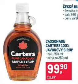 Makro CASSONADE CARTERS 100 % JAVOROVÝ SIRUP nabídka