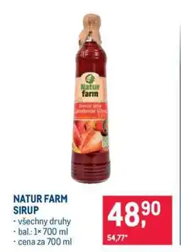 Makro Natur Farm sirup nabídka