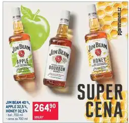 Makro JIM BEAM 40 %, APPLE 32,5 %, HONEY 32,5 % nabídka