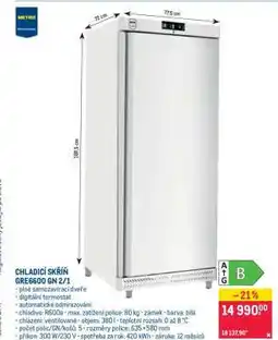 Makro CHLADICÍ SKŘÍŇ GRE600 GN 2/1 nabídka
