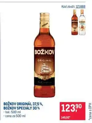 Makro BOŽKOV ORIGINÁL 37,5 %, BOŽKOV SPECIÁLY 30 % nabídka