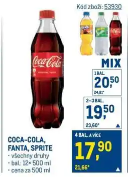 Makro Coca-Cola, Fanta, Sprite nabídka