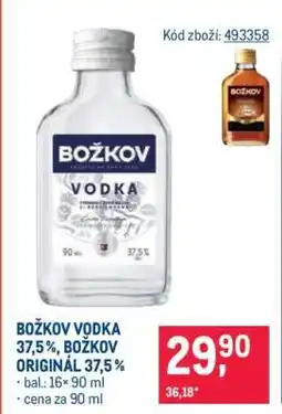 Makro Božkov Vodka 37,5 %, Božkov Originál 37,5 % nabídka