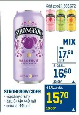 Makro Strongbow cider nabídka